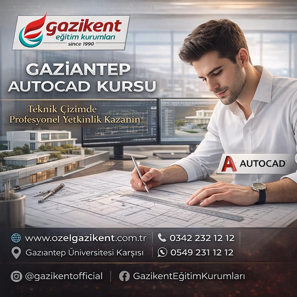 Gaziantep AutoCAD Kursu: Teknik Çizimde Profesyonel Yetkinlik Kazanmanın Bilimsel Yolu