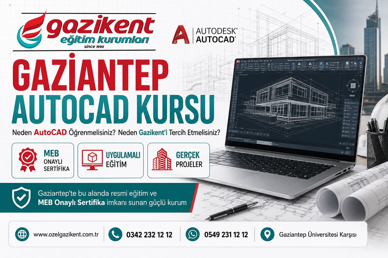 Gaziantep AutoCAD Kursu: MEB Onaylı Sertifika ile Teknik Kariyerinizi Güçlendirin