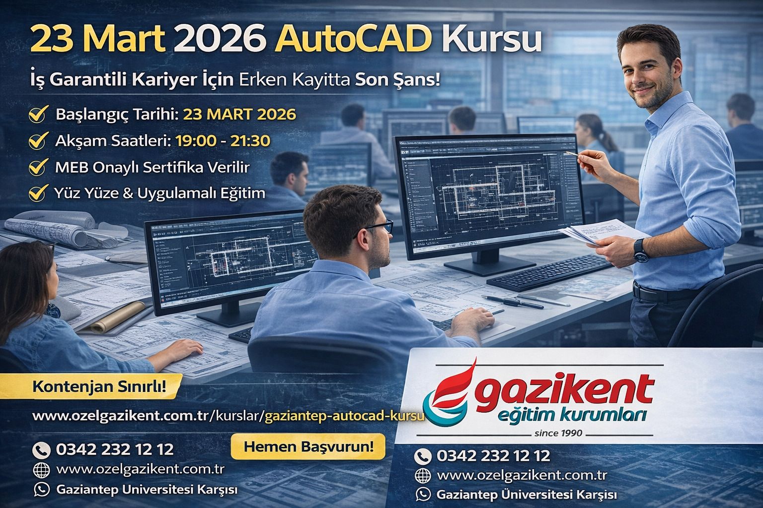 23 Mart 2026’da Başlayan AutoCAD Kursu ile Kariyerine Gerçek Bir Başlangıç Yap