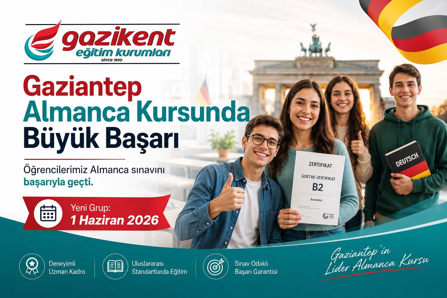 Gaziantep Almanca Kursunda Büyük Başarı | Gazikent Eğitim Kurumları