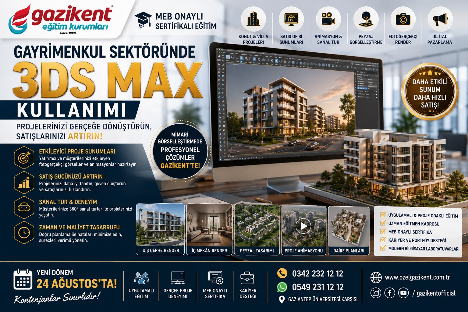 Gayrimenkul Sektöründe 3Ds Max Kullanımı | Konut Projeleri ve Profesyonel Görselleştirme